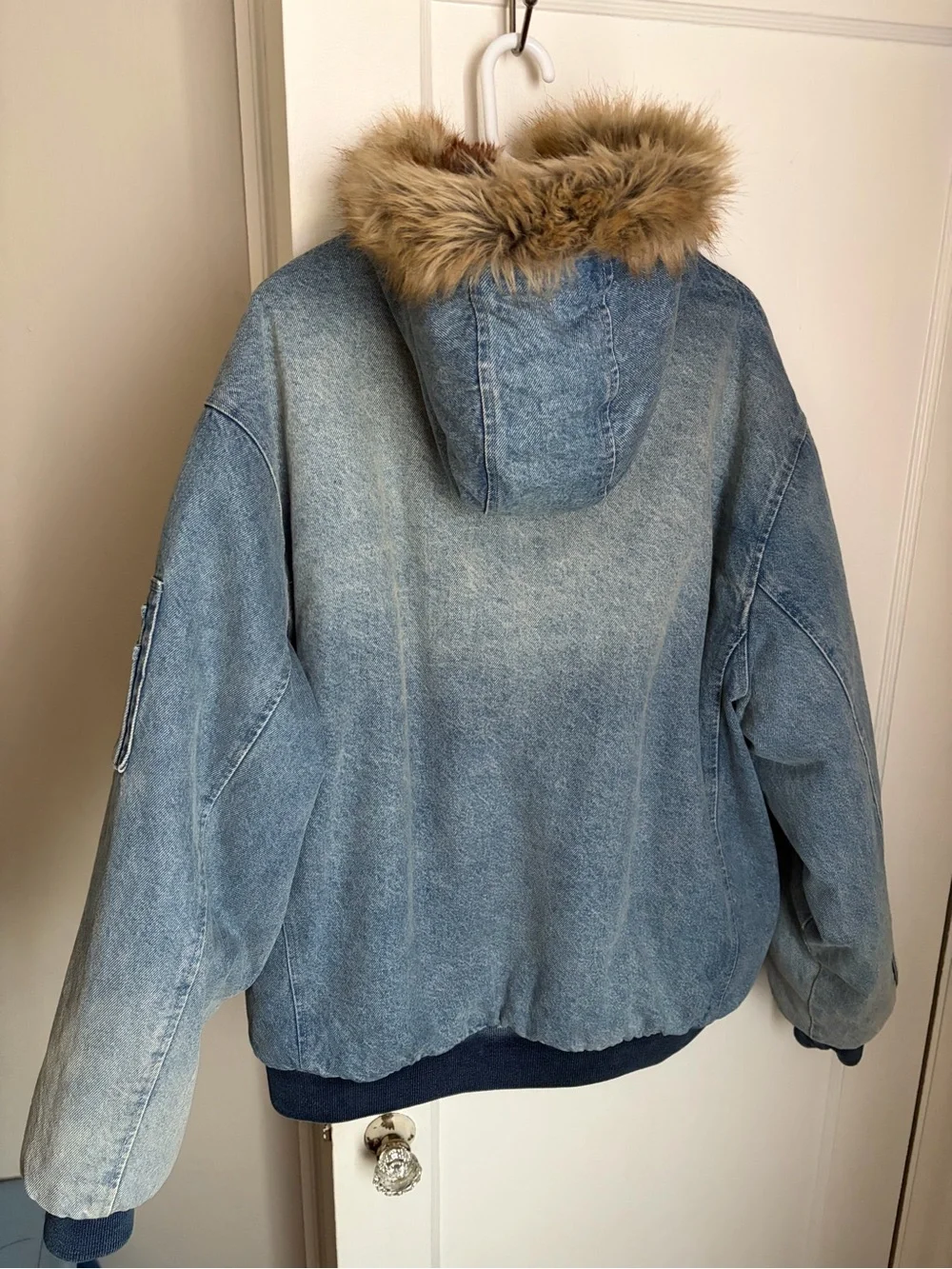 Supreme Reversible Faux Fur Hooded Work Jacket